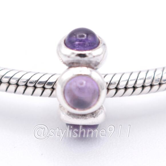 Rare Authentic Pandora Amethyst Cabochon Charm - 790538AM - Picture 2 of 9